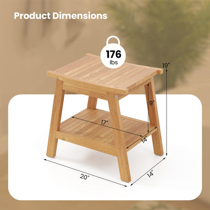 Dreamade Teak Shower Bench with Shelf