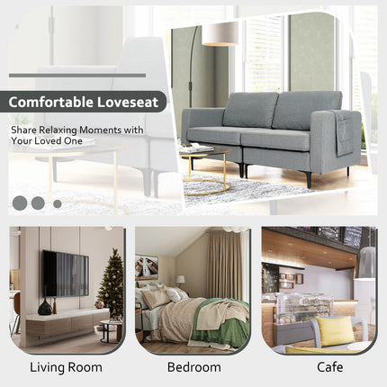 Dreamade 2-Seat Sofa Couch, 66" L Modern Loveseat