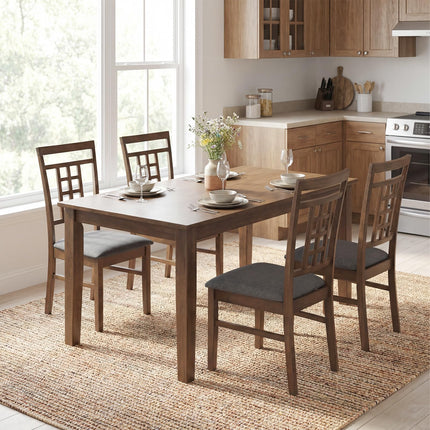Dreamade Farmhouse Kitchen Chairs with Upholstered Cushioned Seat and Lattice Back