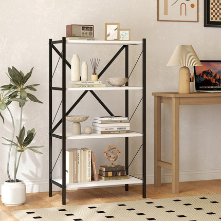 Dreamade Modern Bookcase with Heavy-Duty Metal Frame (1/2)