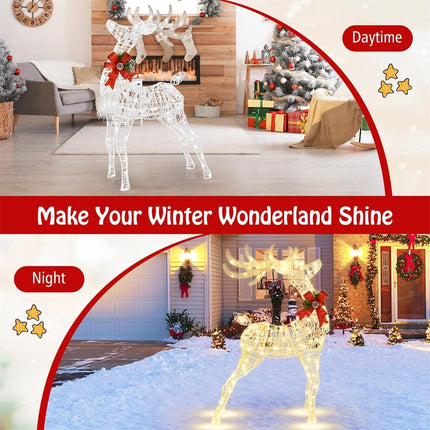 Dreamade Lighted Christmas Reindeer | 4.4 FT Pre-Lit Xmas Holiday Decoration