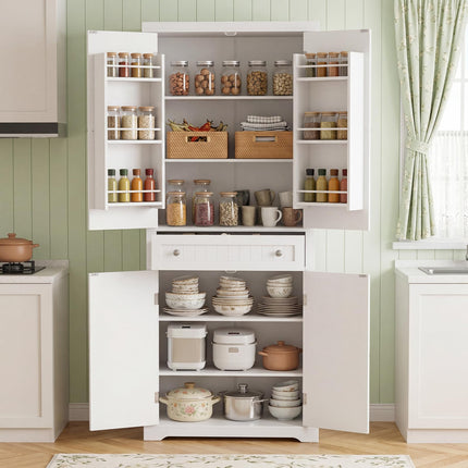 Dreamade 72" Tall Kitchen Pantry Cabinet w/Drawer & Adjustable Shelves