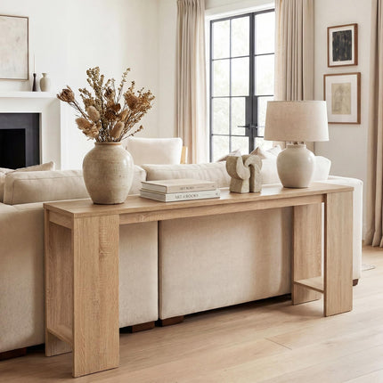 Dreamade 71" Farmhouse Console Table | Narrow Long Entryway Table Behind Couch