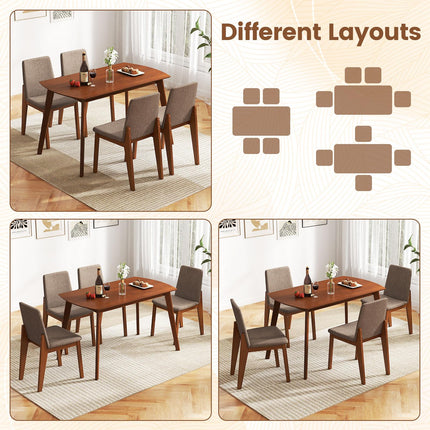Dreamade Rectangular Kitchen Table and Chairs Set w/Rubber Wood Frame
