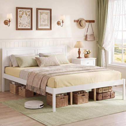 Dreamade Wood Queen/Full/Twin Size Bed Frame with Wooden Slat Support