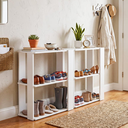 Dreamade 3-Tier Stackable Shoe Organizer with Anti-Tipping Device (1/2)
