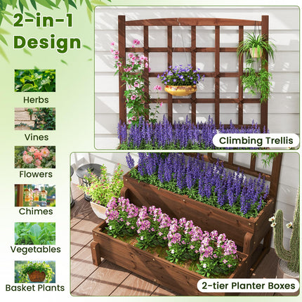 Dreamade Raised Garden Bed with Legs and Trellis