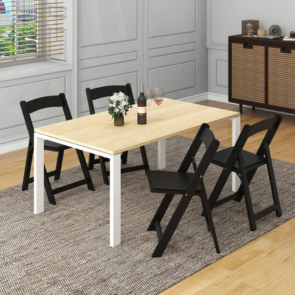 Dreamade Folding Chairs, Wooden Dining Chairs Set, Padded Foldable Chairs w/Backrest