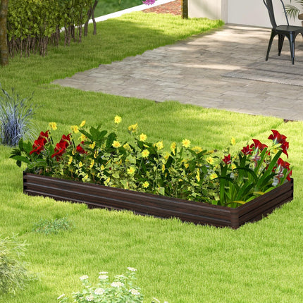 Dreamade 8x4x1ft Metal Raised Garden Bed, Planter Box with Protective Edges