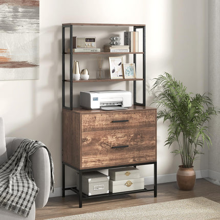 Dreamade Tall 2-Drawer File Cabinet - Filing Cabinet