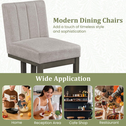 Dreamade Farmhouse Fabric Upholstered Kitchen Chairs with 5.5" Thickened Padded Seat