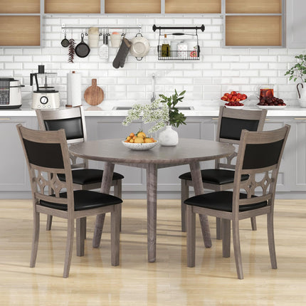 Dreamade Wooden Dining Chairs, Farmhouse Armless Kitchen Chairs w/Padded Backrest & Seat