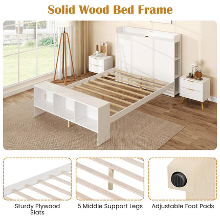 Dreamade Full/Twin Size Bed Frame with Storage Headboard & Footboard