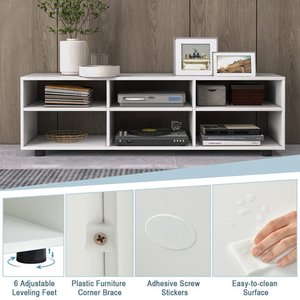 Dreamade TV Stand with Cube Storage - TV Console Cabinet w/ 6 Open Compartments