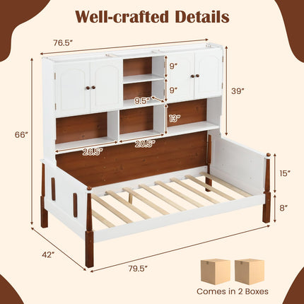 Dreamade Wood Twin Bed with Storage