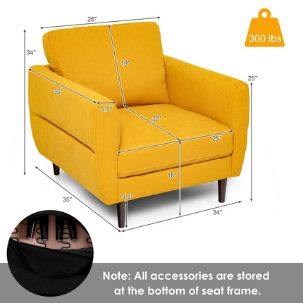 Dreamade Sofa Chair, Upholstered Mid-Century Modern Accent Chair