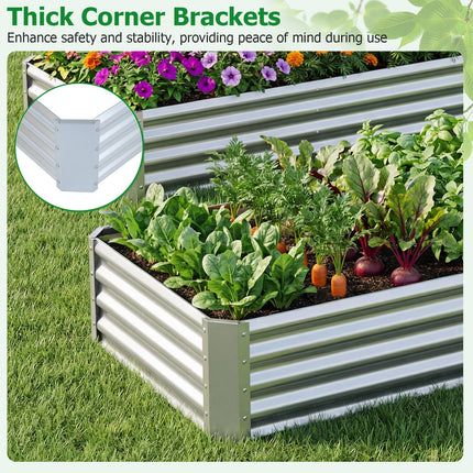 Dreamade 6 x 3 x 1 FT Galvanized Rectangular Metal Raised Garden Bed (1/2)