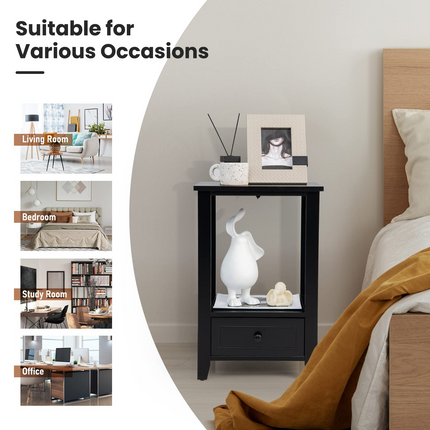 Dreamade Modern X-Design Nightstand Set