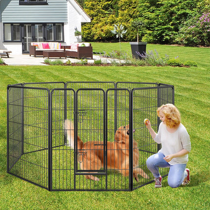 Dreamade Dog Playpen Outdoor 40" H - 8/16 Panels Metal Pet Fence for Large Dogs, Heavy Duty Dog Pen Exercise Fence with Door
