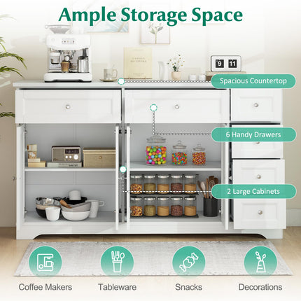 Dreamade Large Buffet Cabinet with Storage, 59” Kitchen Cabinet