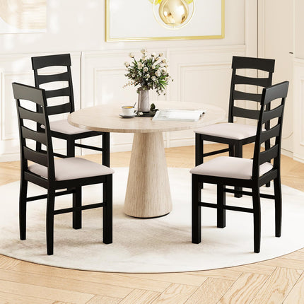 Dreamade Dining Chairs Set of 2/4 with Padded Seat & Rubber Wood Frame