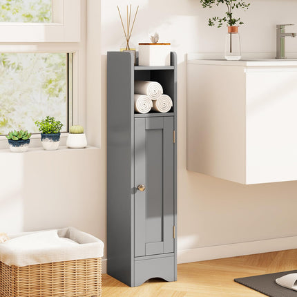 Dreamade Small Bathroom Storage Cabinet Corner Floor Cabinet with Door & Adjustable Shelves