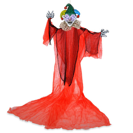 Dreamade Hanging Halloween Decoration, 13.1 Ft Hanging Clown with Colorful Eyes & Adjustable Arms