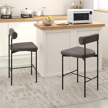 Dreamade Counter Height Bar Stools, 26 Inch Upholstered Bar Chairs with Back