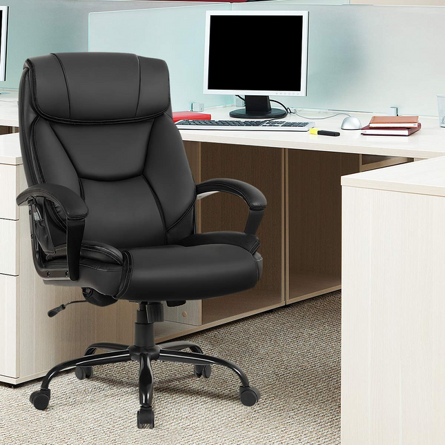 Dreamade 500 lbs Big and Tall Office Chair, Massage Executive Chair w/ 6 Vibrating Points