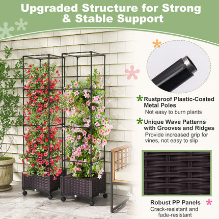 Dreamade Raised Garden Bed with Tomato Cages, 67” Adjustable Height