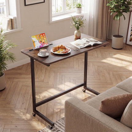 Dreamade Mobile C-Shape Side Table - Rolling Bedside Table w/Tablet Slot