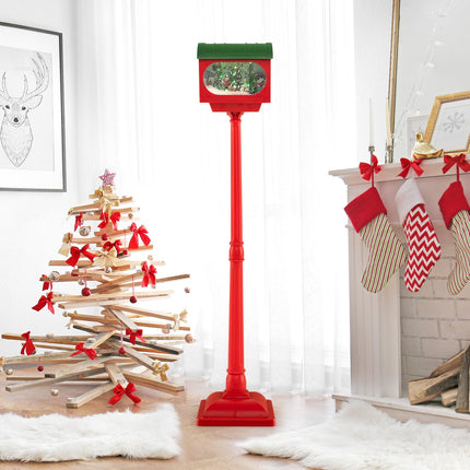 Dreamade 59 Inch Musical Christmas Street Lamp, Festive Lamp Post w/Sound-Activated Snow Globe Lantern