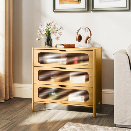 Dreamade Bamboo 3-Drawer Storage Cabinet