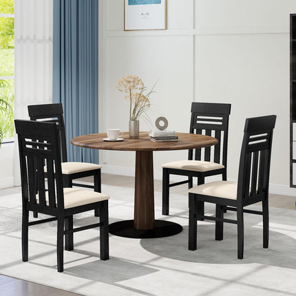 Dreamade High Back Dining Room Chairs with Padded Seat & Rubber Wood Frame