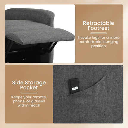 Dreamade Electric Recliner Sofa w/Remote Control & Side Storage Pocket for Elderly