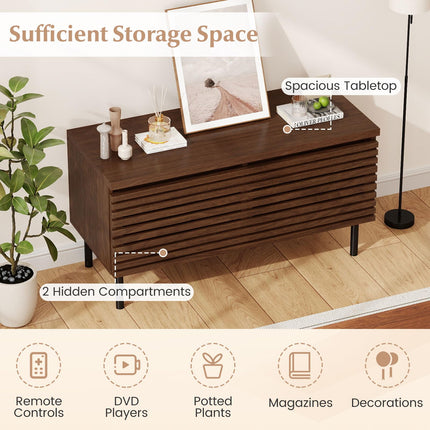 Dreamade Mid Century Modern TV Stand for 40 Inch TV with 2 Hidden Compartments