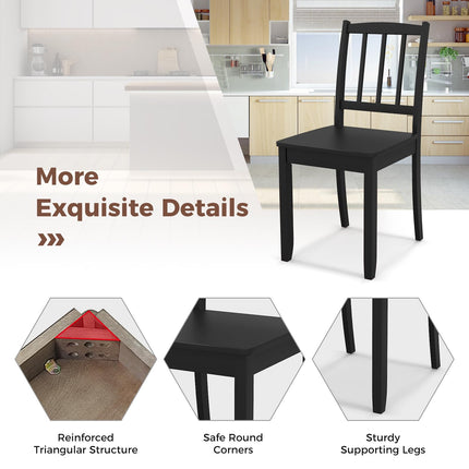 Dreamade Farmhouse Dining Chairs Set of 2/4, Modern Kitchen Chairs w/Rubber Wood Legs & Curved Backrest