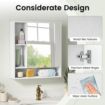 Dreamade Bathroom Wall Mounted Medicine Cabinet w/Single Door