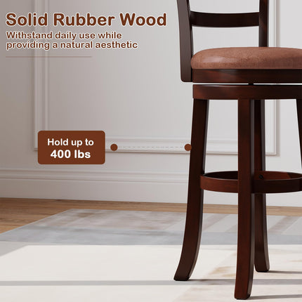 Dreamade 30" Counter Height Swivel Barstools Set of 2/4 with Faux Leather Seat and Wrap-around Footrest