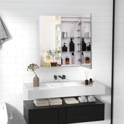 Dreamade Bathroom Medicine Cabinet with 3 Light Colors