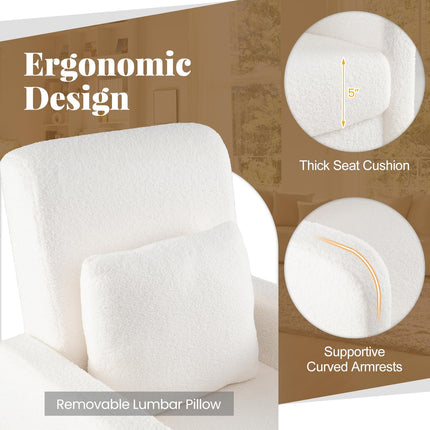 Dreamade Modern Accent Chair with Lumbar Pillow Teddy Fleece Cover