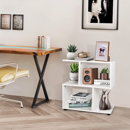 Dreamade 3-Tier Geometric Bookshelf