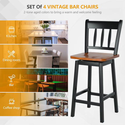 30.5 Inch Rubber Wood Bar Chairs - Dreamade