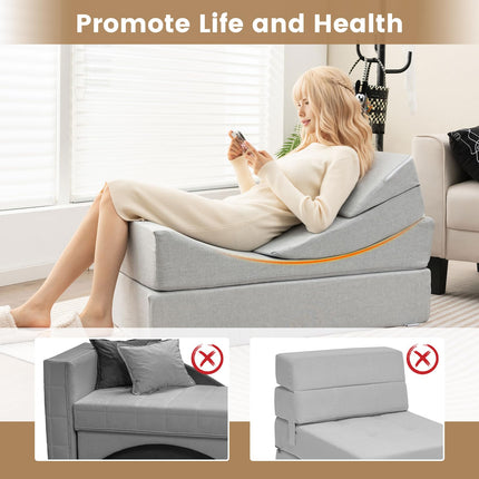 4-in-1 Floor Futon Sleeper Chair with High-Density Foam - Dreamade