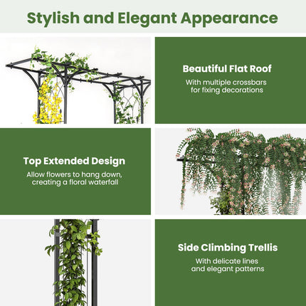 Dreamade Garden Arch Trellis, Wedding Arbor for Ceremony Party, 79''W x 81''H, Metal Garden Arbor for Climbing Plants Rose