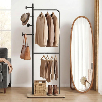 Dreamade Double Rods Clothes Hanging Rack for Entryway