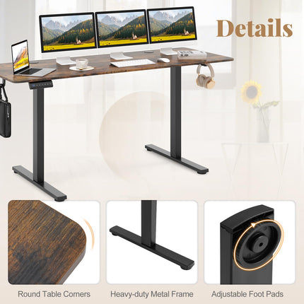 Dreamade 63" x 24" Electric Standing Desk with Adjustable Height