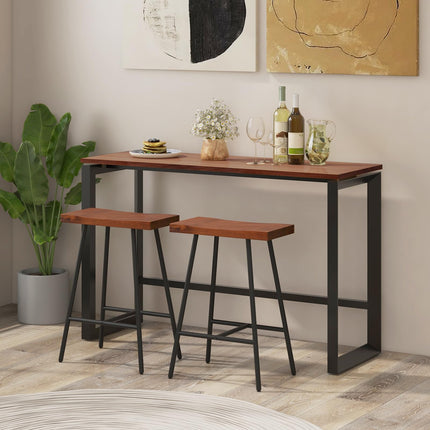 Dreamade 24" Bar Stools Set of 2, Counter Height Bar Stools with Footrests, Solid Metal Legs