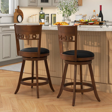 Dreamade Swivel Bar Stools, Counter Height Bar Chairs with Back
