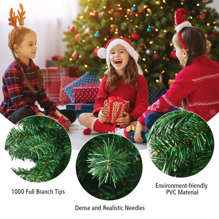 Dreamade 7FT Upside Down Tree, Artificial Christmas Tree with Metal Stand - DreamadeUS